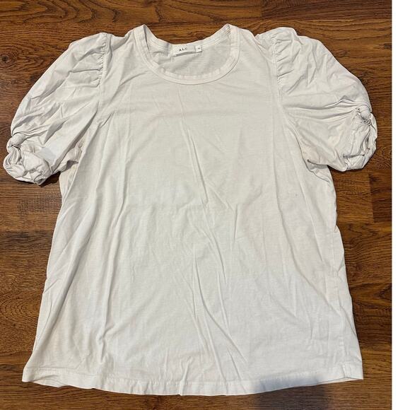 A.L.C. Women's Cotton Puff Sleeve T-Shirt - White - Size XL (Runs Small) - Picture 1 of 7